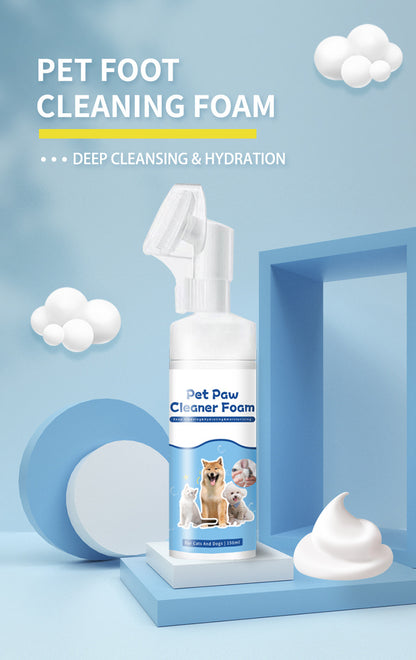 Pet  Paw Cleaner No-Rinse Foaming Cleanser with Removable Soft Silicone Brush