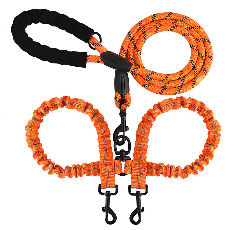 Dual Dog Leash 360 Swivel No Tangle Walking Double Dog Leash
