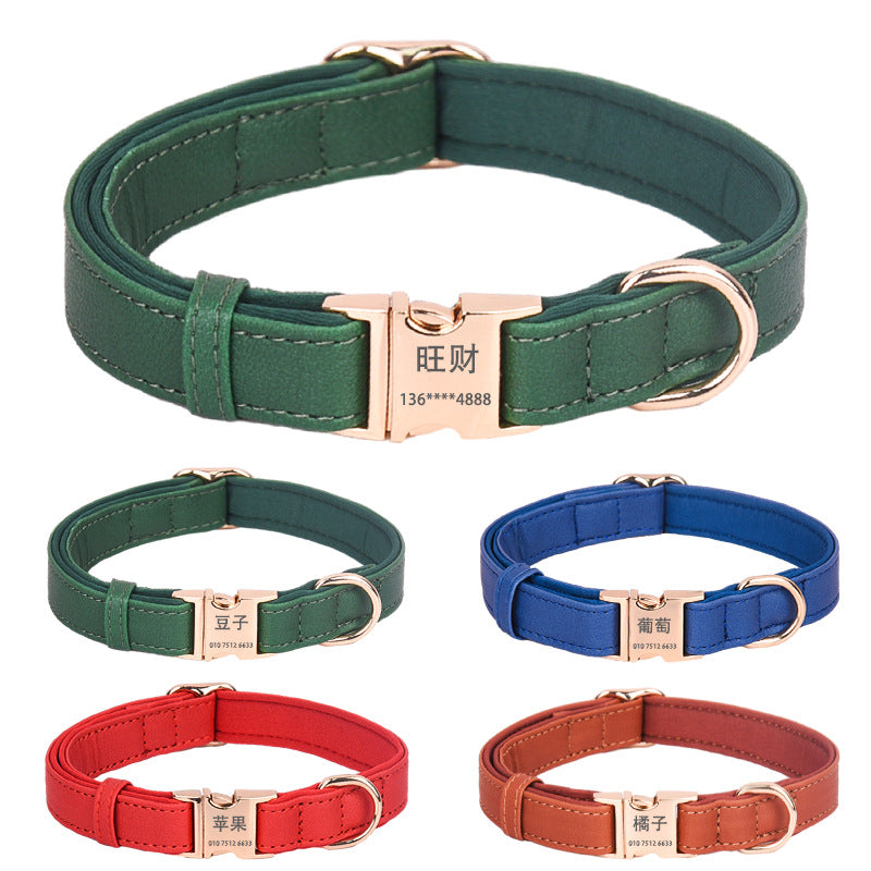 PU Leather can be engraved with anti-loss dog collar collar