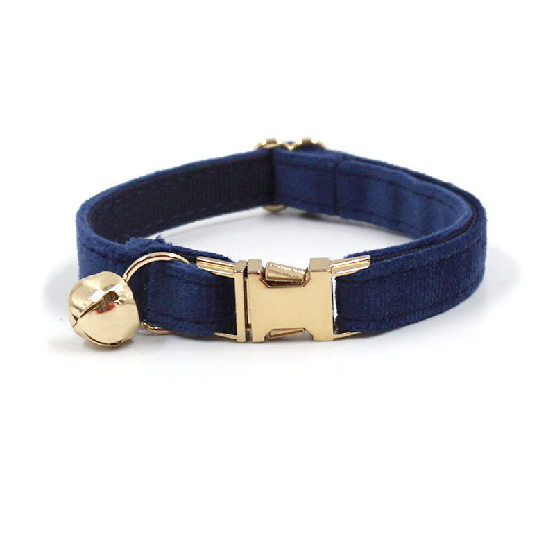 Pets Soft High Quality Velvet Personalized cat Collar With Bell