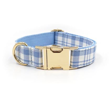 Customized Plaid Dog Collar - Engraved Pet Collar