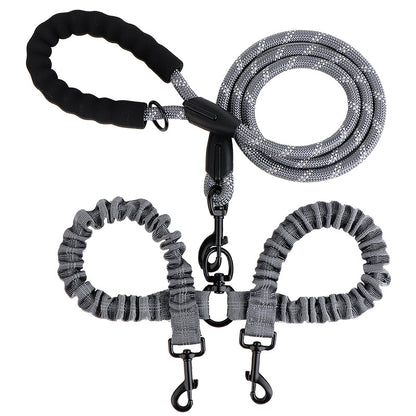 Dual Dog Leash 360 Swivel No Tangle Walking Double Dog Leash