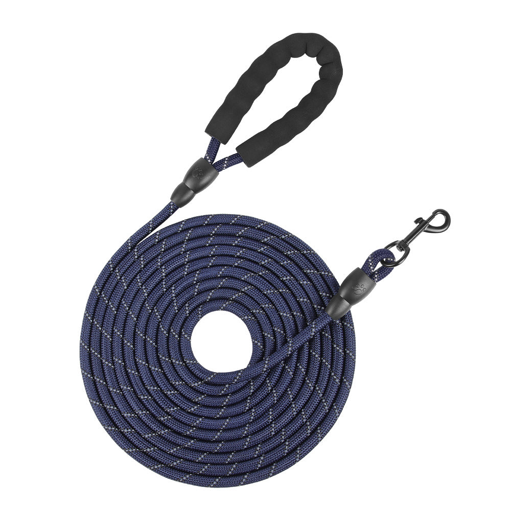 Long Dog Leash with Comfortable Padded Handle and Highly Reflective Threads