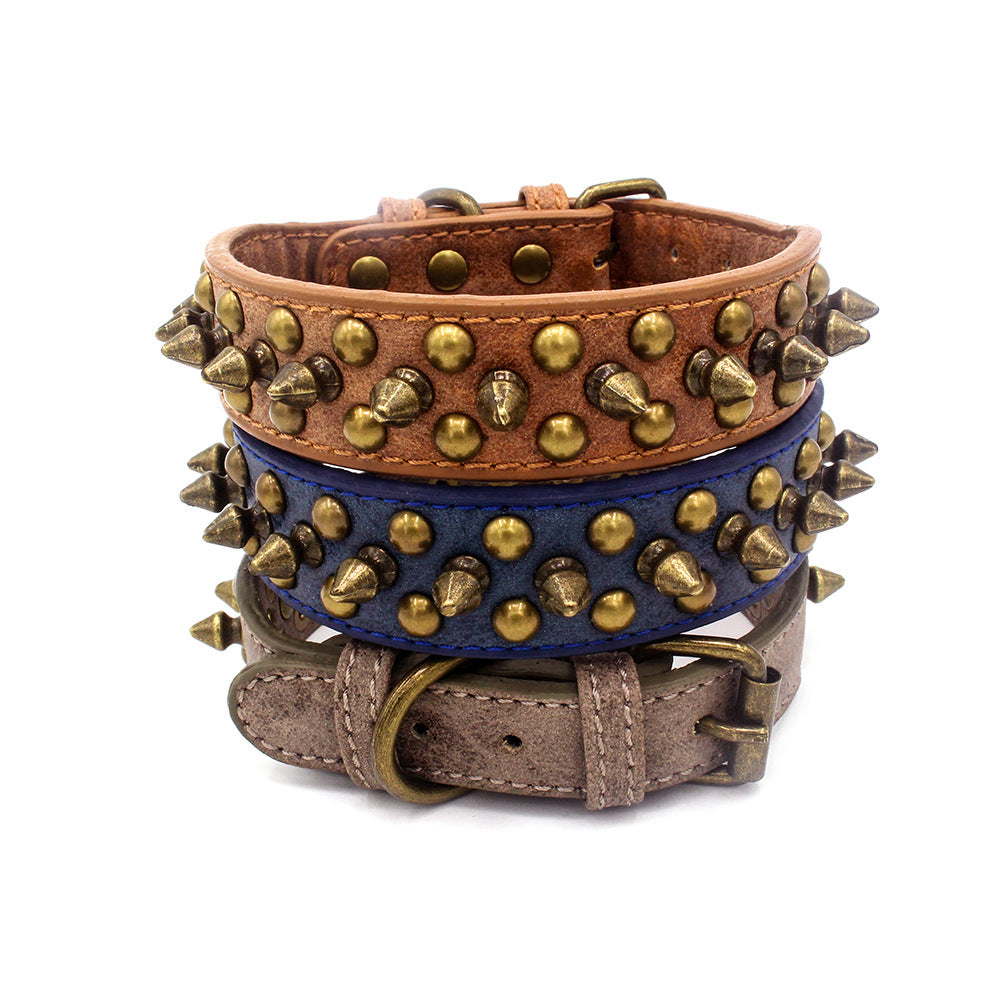 Collares para mascotas de cuero PU ajustables con remaches y púas personalizados con forma de hongo 