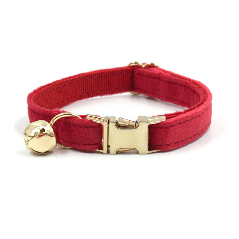 Pets Soft High Quality Velvet Personalized cat Collar With Bell