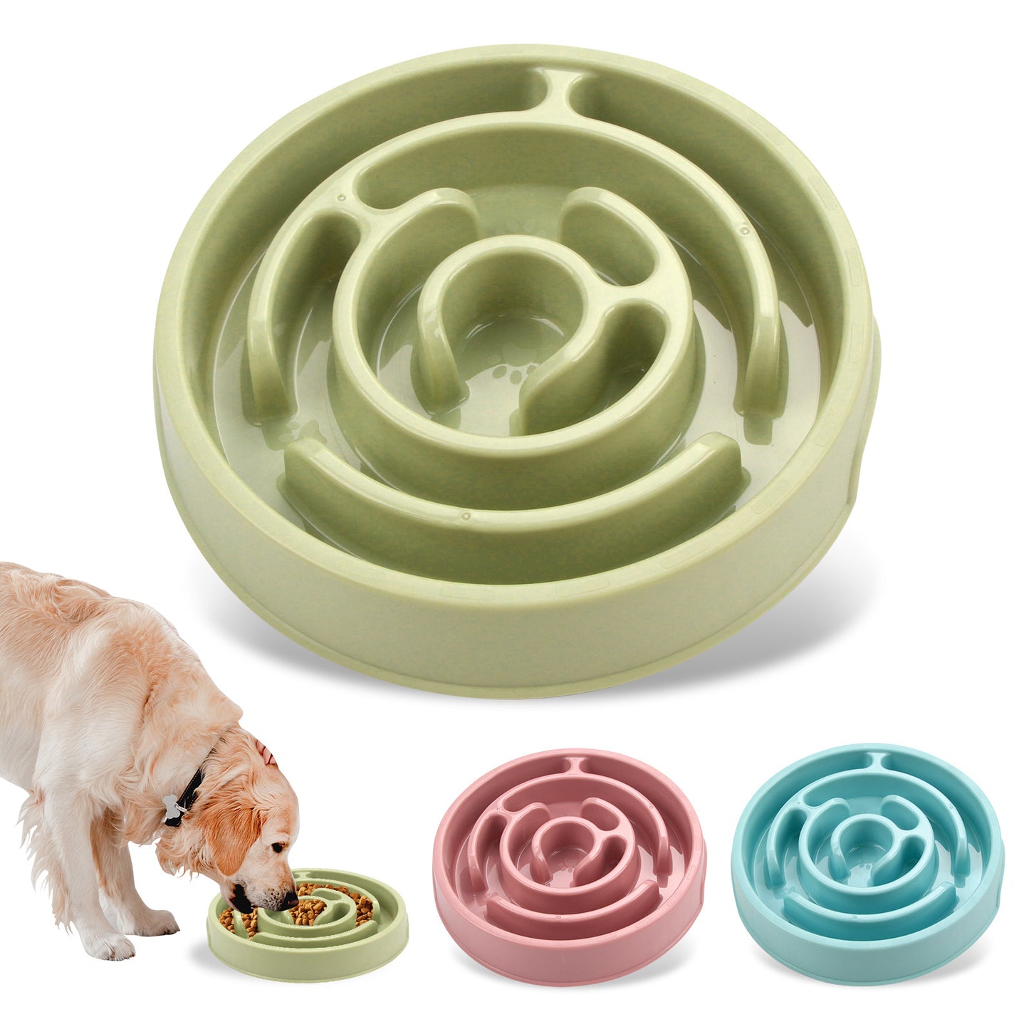 Slow Feeder Bowl Fun Non Slip Anti-Gulping Pet Bowl