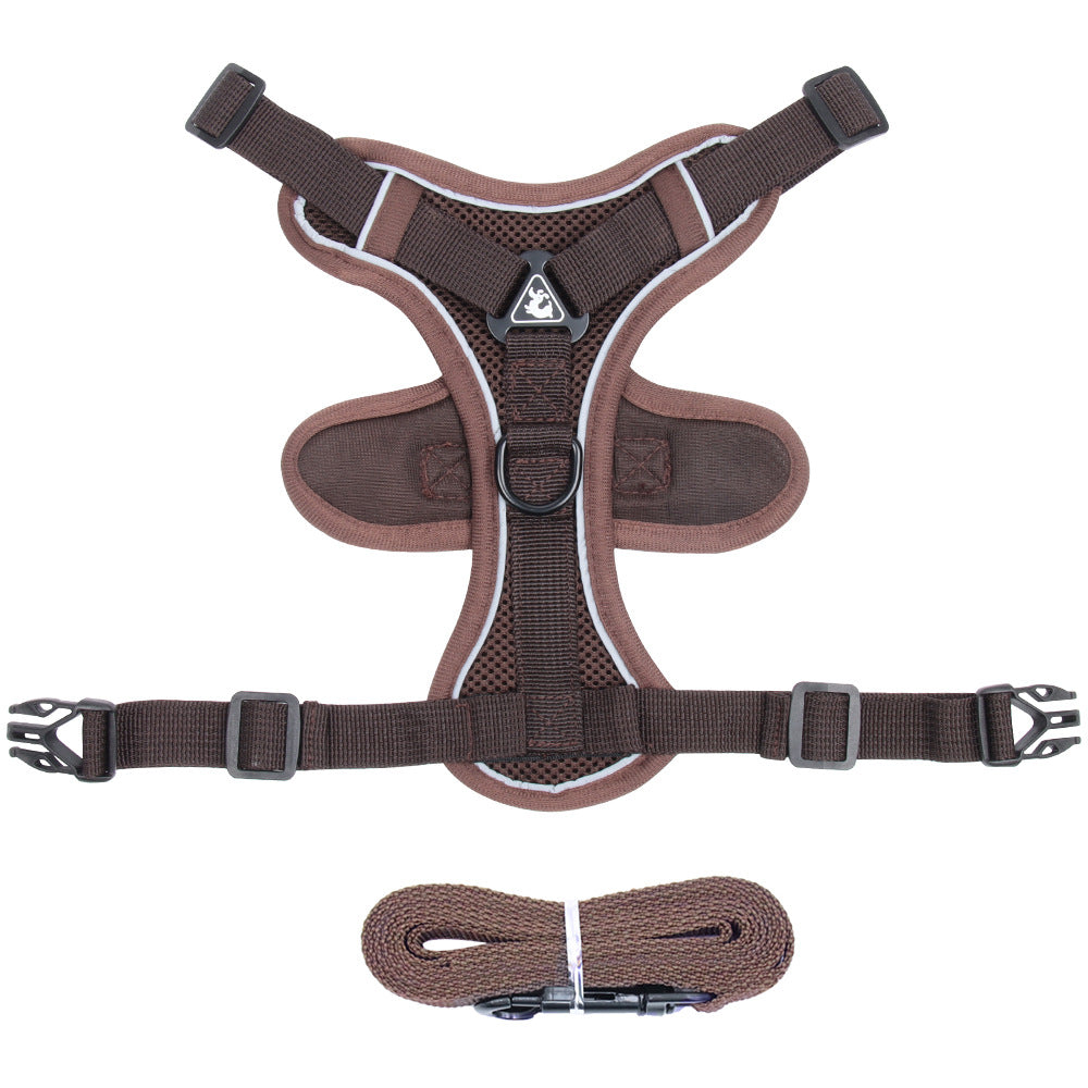 Adjustable Reflective Dog Vest Breathable Dog Harness Leash Set
