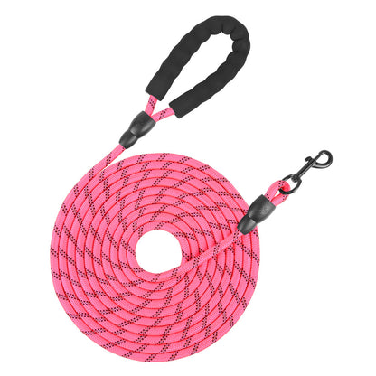 Long Dog Leash with Comfortable Padded Handle and Highly Reflective Threads