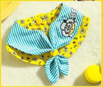 Minions series pet scarf teddy than bear Pomeranian dog collar cute saliva towel cat clothes bib