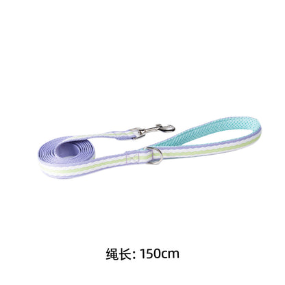 Bomei Puppy Outdoor Walking with Printed Pattern Dog Harness and Leash