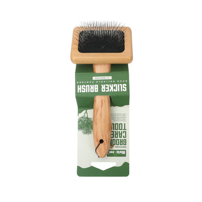 Pet Grooming Tools Dog Hair Removal Brush with Soft Solid Wood Handle