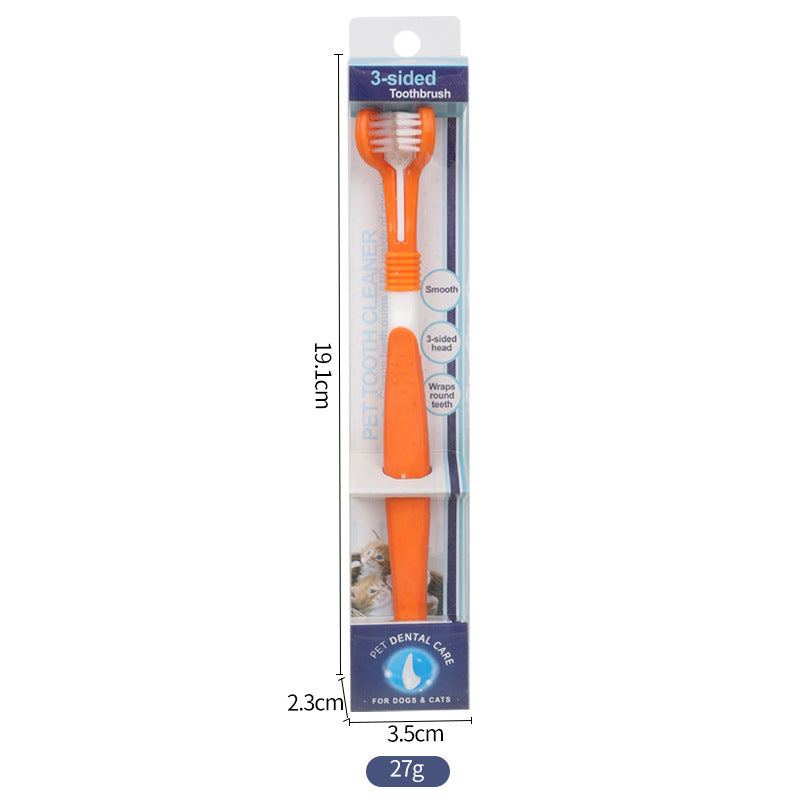 3-Sided Pet Toothbrush Dog Toothbrush Oral Care