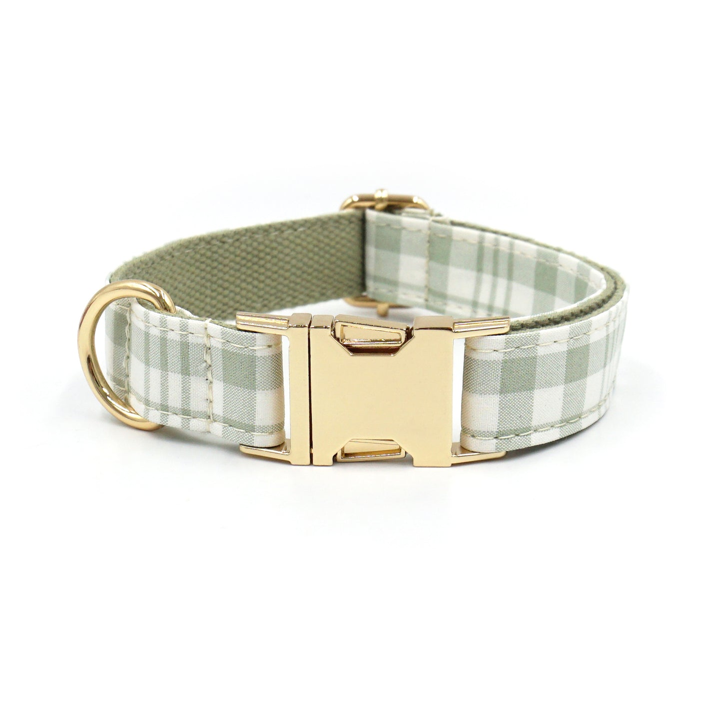 Customized Plaid Dog Collar - Engraved Pet Collar