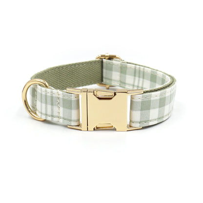 Customized Plaid Dog Collar - Engraved Pet Collar