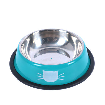 2 Pcs Non-Slip Stainless Steel Small Cat Food Bowls
