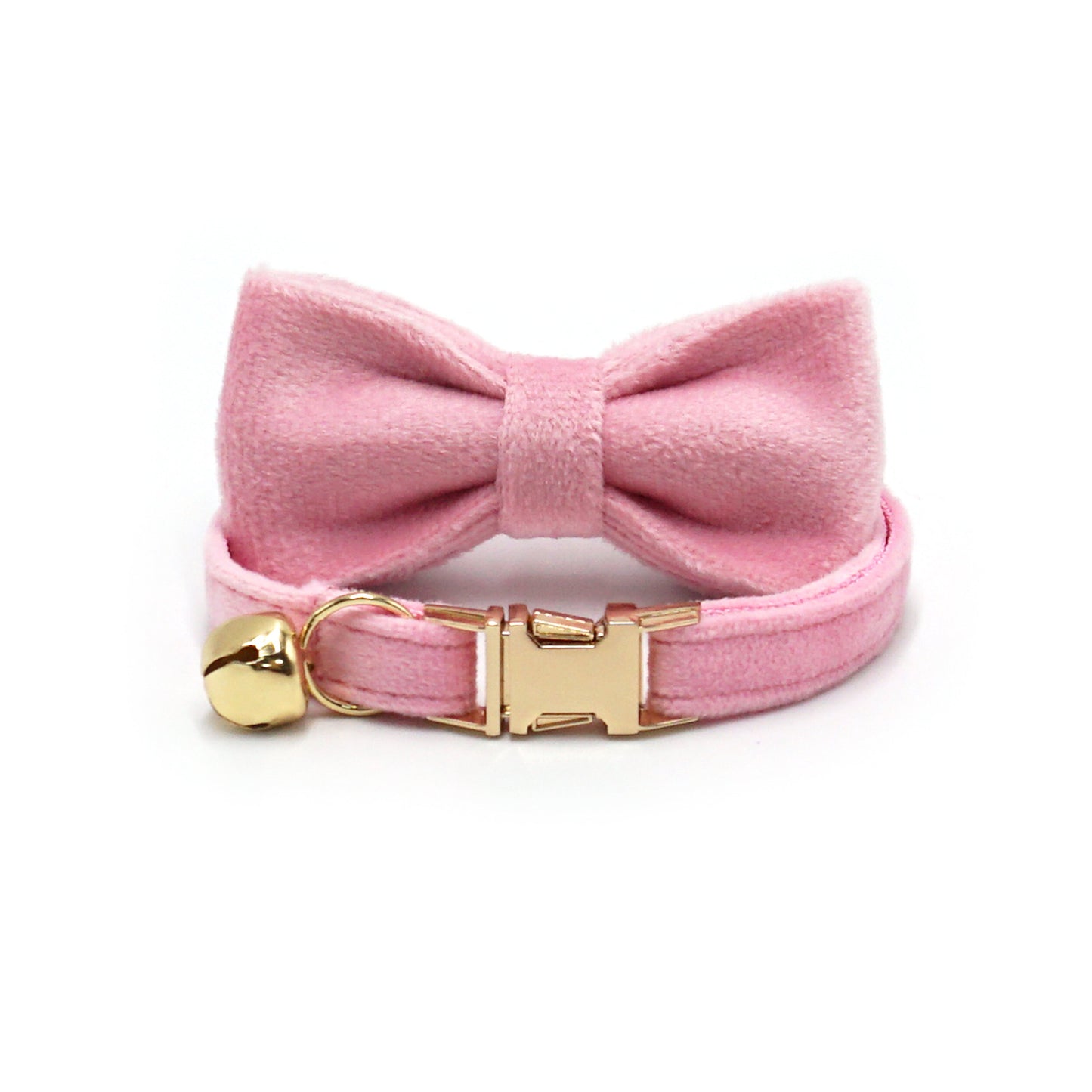 Velvet Luxury Personalized Cat Collar with Small Bell And Bowtie