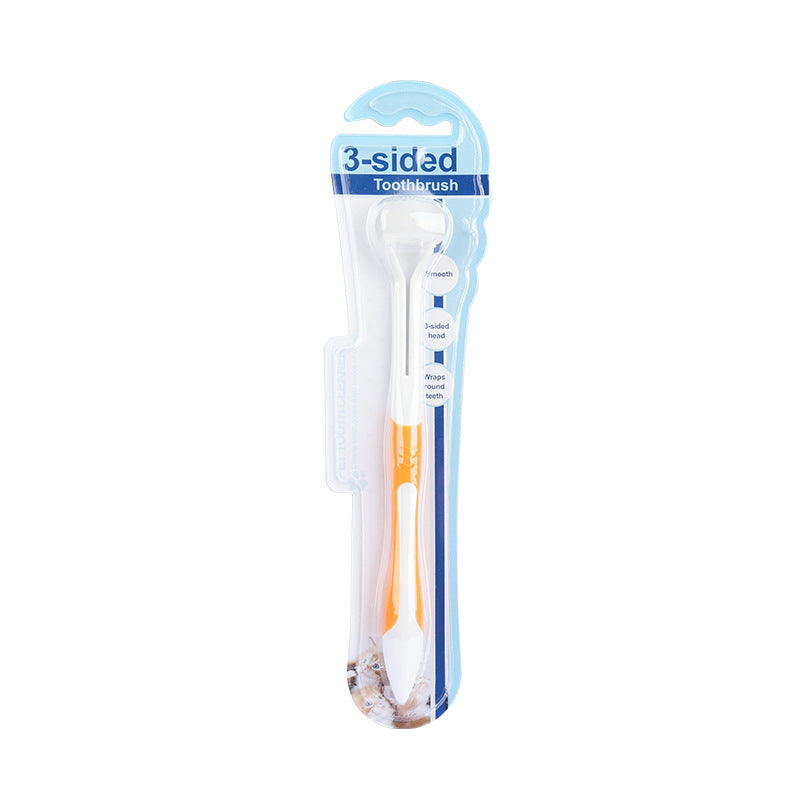 3-Sided Pet Toothbrush Dog Toothbrush Removing Bad Breath Tartar