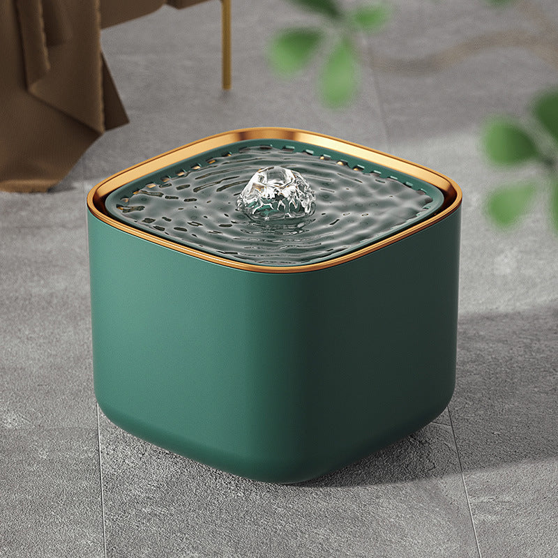 3L Pet Water Fountain with automatic induction, USB electric, filtering system, displayed on a gray floor.