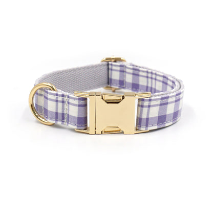 Customized Plaid Dog Collar - Engraved Pet Collar