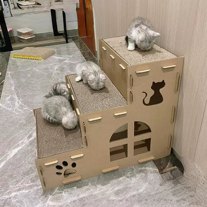 Cat scratching board cat litter integrated cat claw board house villa corrugated cat scratching board extra large carton cat litter cat box