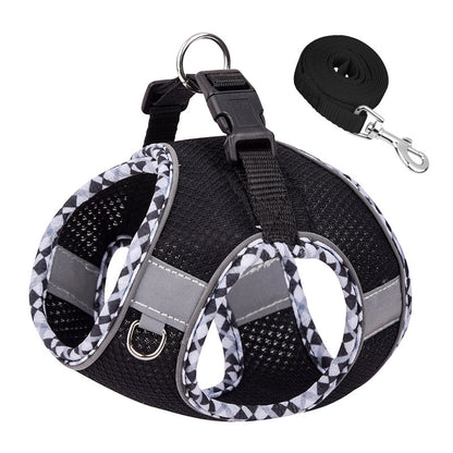 No Pull Adjustable Reflective Pet Harness and Leash Set for Cat & Small Dogs