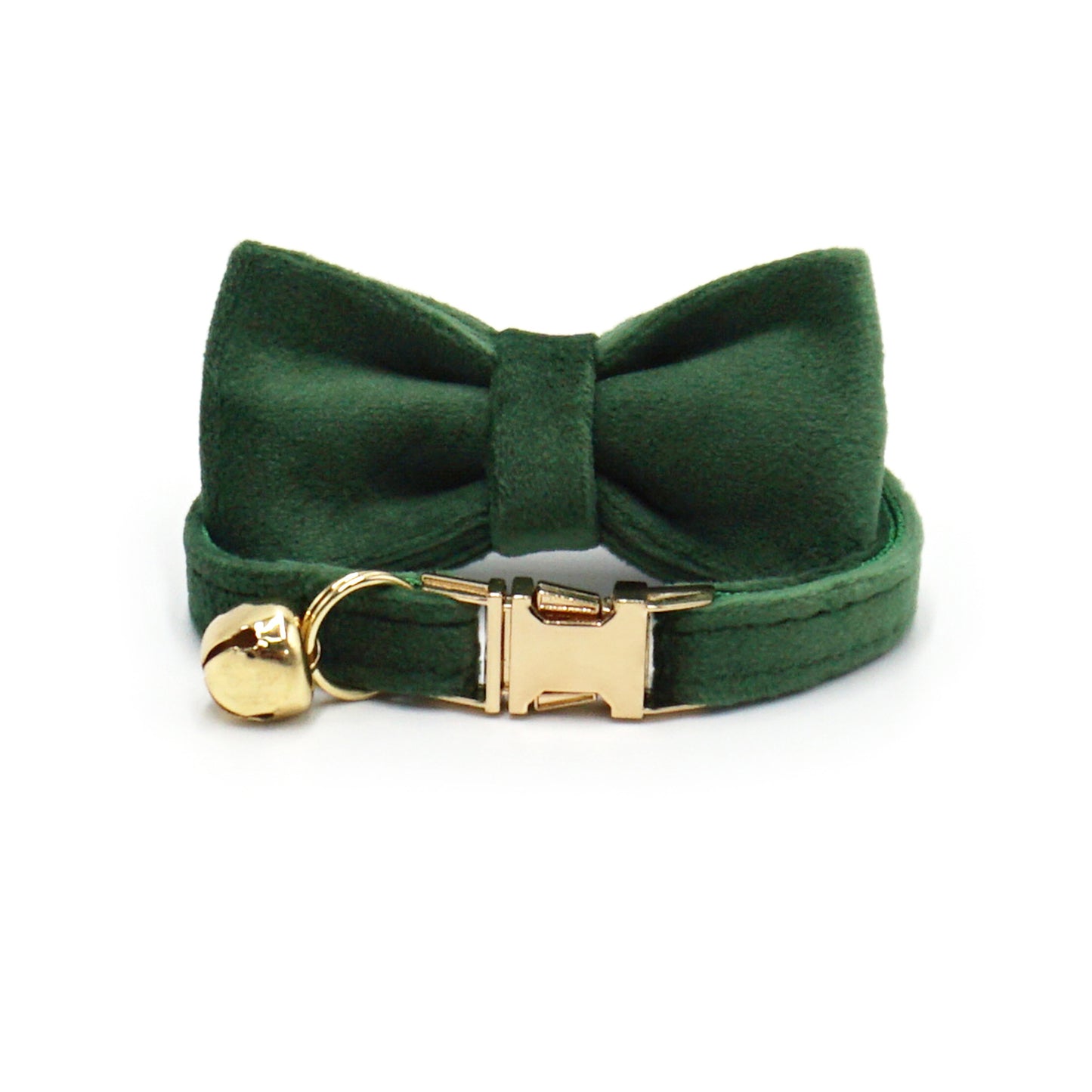 Velvet Luxury Personalized Cat Collar with Small Bell And Bowtie