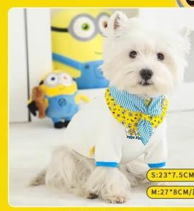 Minions series pet scarf teddy than bear Pomeranian dog collar cute saliva towel cat clothes bib