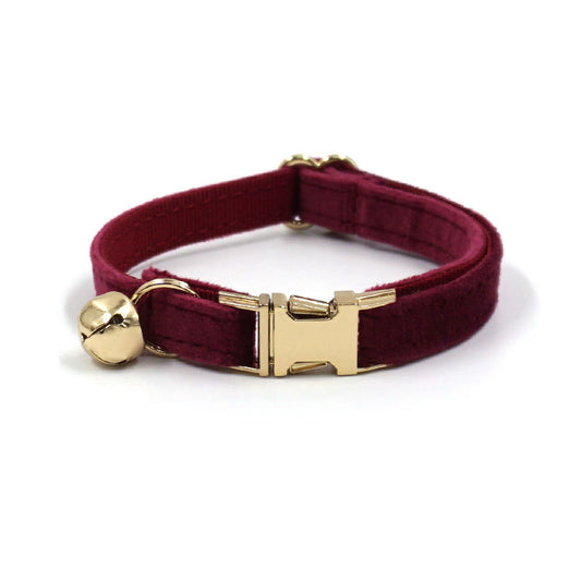 Pets Soft High Quality Velvet Personalized cat Collar With Bell