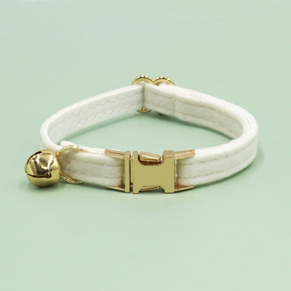 Pets Soft High Quality Velvet Personalized cat Collar With Bell