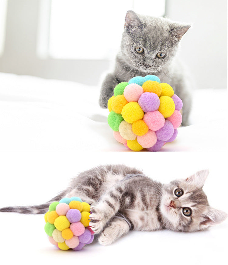 pet cat toy cat self-hi rainbow bell interactive ball to play cat factory direct sales support delivery