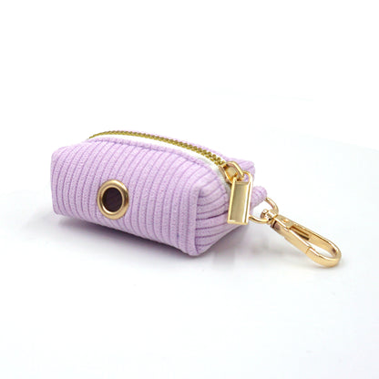 Pink Purple Stripe Velvet Personalized Dog Collar Leash Harness Bowtie Poop Bag Set