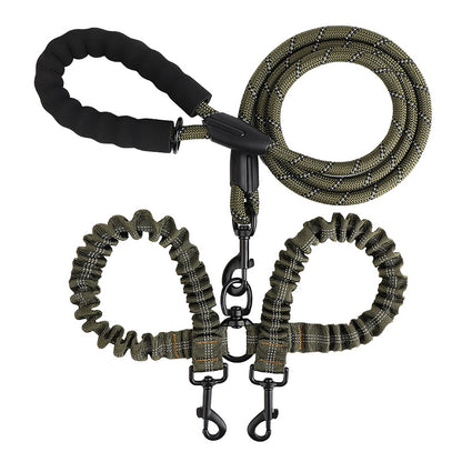 Dual Dog Leash 360 Swivel No Tangle Walking Double Dog Leash