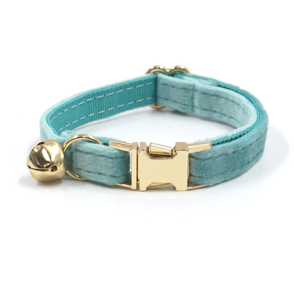 Pets Soft High Quality Velvet Personalized cat Collar With Bell