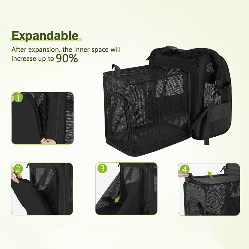 Expandable Breathable Mesh Cat Backpack Pet Carrier Backpack Great for Travel