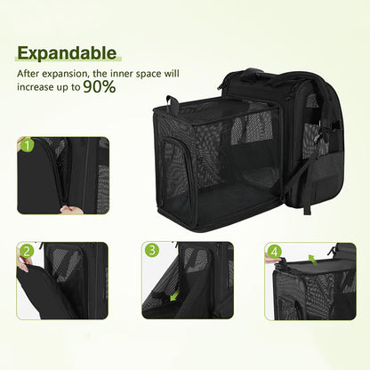 Expandable Breathable Mesh Cat Backpack Pet Carrier Backpack Great for Travel