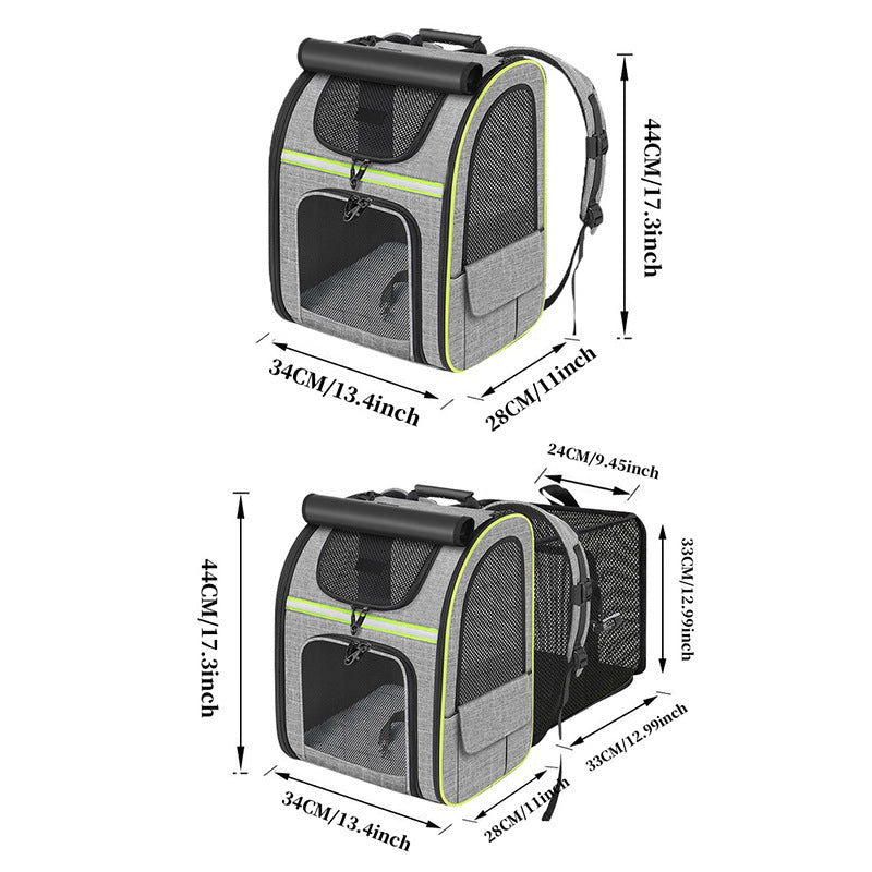Expandable Breathable Mesh Cat Backpack Pet Carrier Backpack Great for Travel