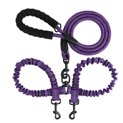 Dual Dog Leash 360 Swivel No Tangle Walking Double Dog Leash