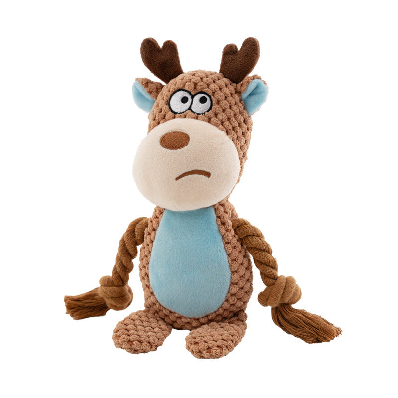 Juguete masticable para perros con sonido chirriante y animales lindos que rechinan los dientes