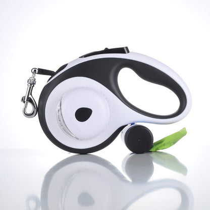 Automatic Retractable Dog Leash with Bag Dispenser and Flashlight