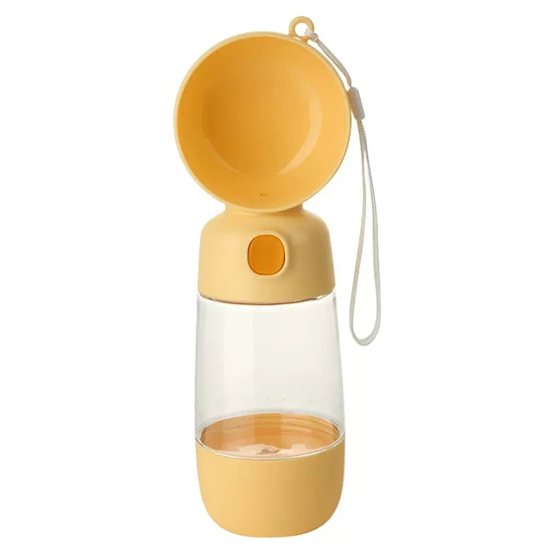 Portable Dog Water Bottle for Walking - Dog Travel Water Dispenser with Food Container