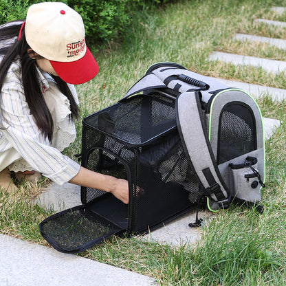 Expandable Breathable Mesh Cat Backpack Pet Carrier Backpack Great for Travel