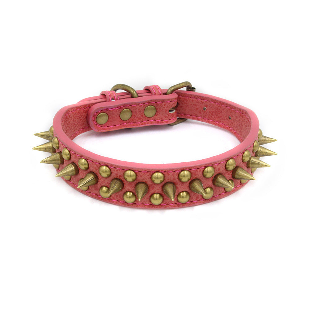Collares para mascotas de cuero PU ajustables con remaches y púas personalizados con forma de hongo 