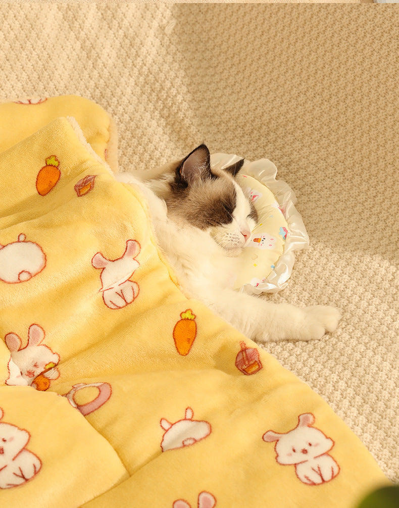 1 Pack 3 Blankets Super Soft Cute Pet Blanket Flannel Throw for Dog Puppy Cat
