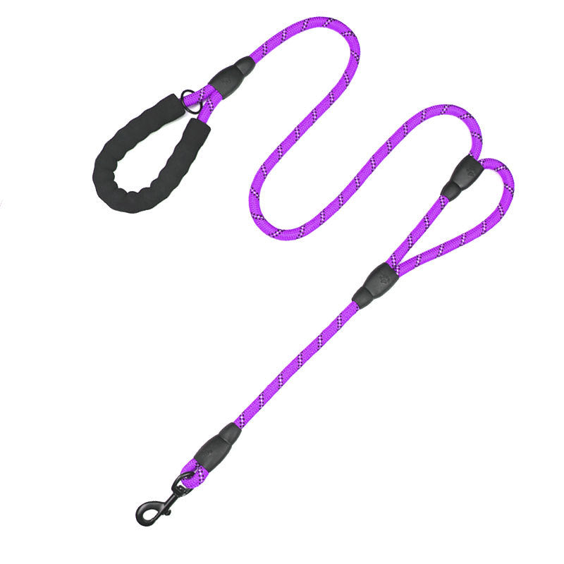 Dog Leash Reflective Traffic Padded Double Handle Lead for Control Safety Training