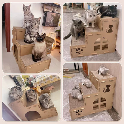 Cat scratching board cat litter integrated cat claw board house villa corrugated cat scratching board extra large carton cat litter cat box