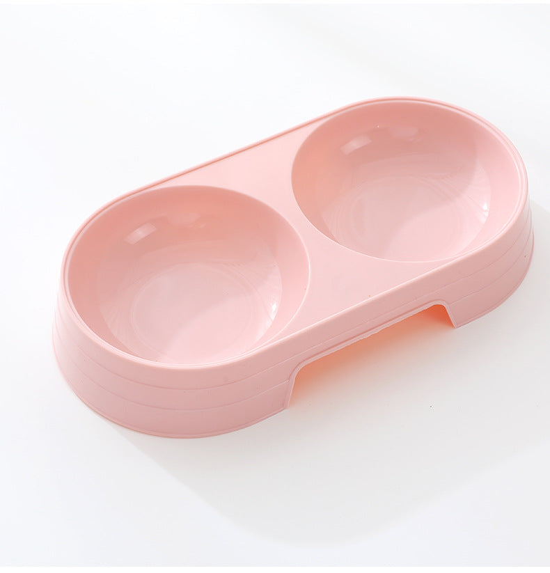 4 Pcs Plastic Food Basic Cat Bowl Double Pet Dog Bowl