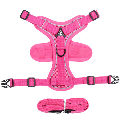 Adjustable Reflective Dog Vest Breathable Dog Harness Leash Set