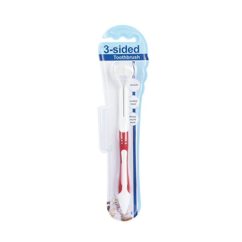 3-Sided Pet Toothbrush Dog Toothbrush Removing Bad Breath Tartar