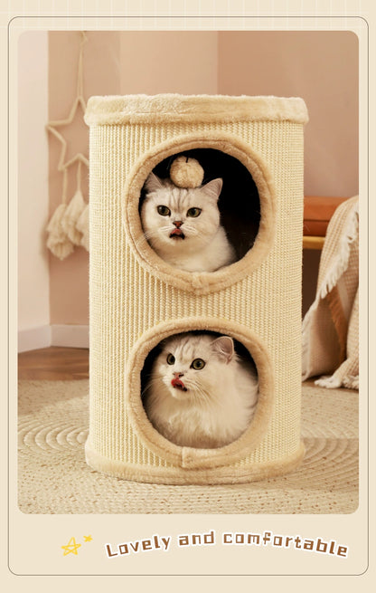 Cat climbing frame cat nest cat tree integrated multi-layer cat tree hole winter double cat scratching board winter cat house winter warm