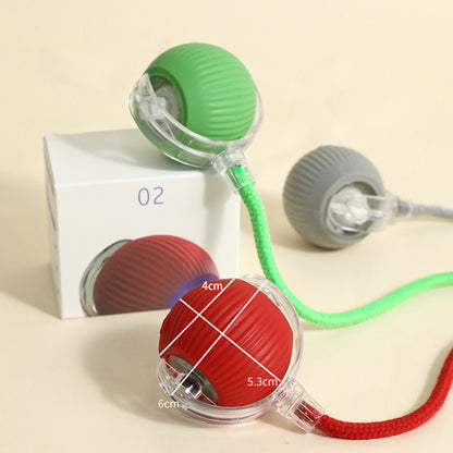 Interactive Cat Toys Ball Automatic Rolling Ball with Tail USB Rechargeable